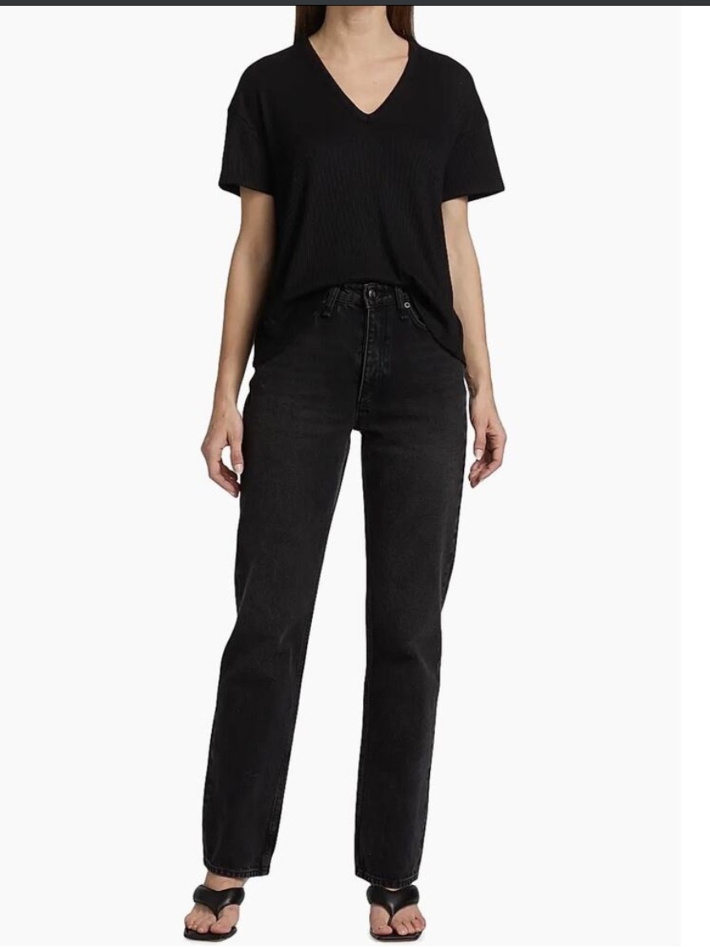 rag & bone Alex High Rise Straight Leg Jean Dark Wash Classic Denim